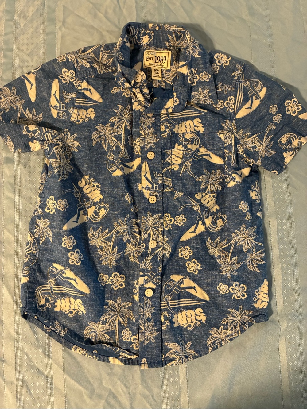 Children’s Place Boy’s Small Tropical Button-Down Shirt